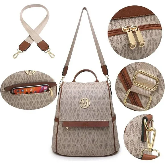 Lightweight Vegan Leather Backpack for Women - Perfect for Travel & Daily Use - Picture 3 of 6